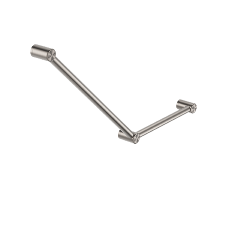 MECCA CARE 32MM AMBULANT TOILET GRAB RAIL 45 DEGREE 750x450MM BRUSHED NICKEL (NRCR3245aBN)