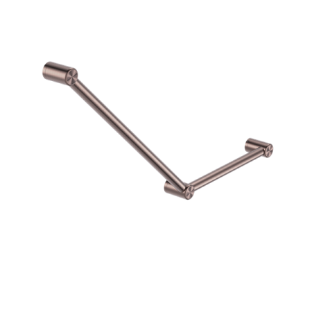 MECCA CARE 32MM AMBULANT TOILET GRAB RAIL 45 DEGREE 750x450MM BRUSHED BRONZE (NRCR3245aBZ)