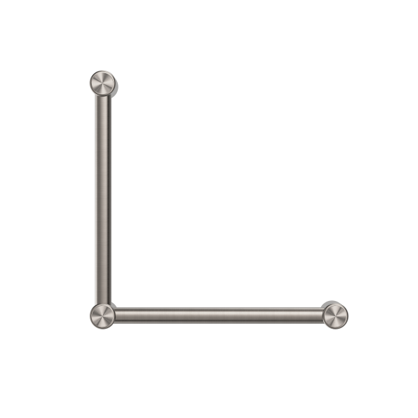 MECCA CARE 32MM AMBULANT TOILET GRAB RAIL 90 DEGREE 450x450MM BRUSHED NICKEL (NRCR3290aBN)
