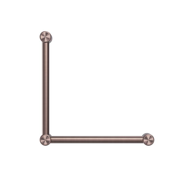 MECCA CARE 32MM AMBULANT TOILET GRAB RAIL 90 DEGREE 450x450MM BRUSHED BRONZE (NRCR3290aBZ)