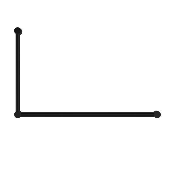 MECCA CARE 32MM DDA GRAB RAIL SET 90 DEGREE 600X1000MM MATTE BLACK (NRCR3290MB)