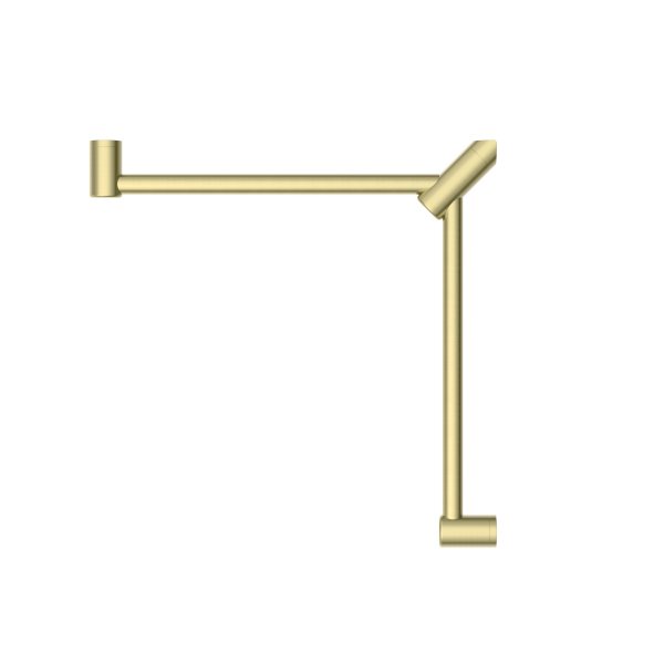 MECCA CARE 32MM WRAP AROUND CORNER GRAB RAIL 600X600MM BRUSHED GOLD (NRCR3290wBG)