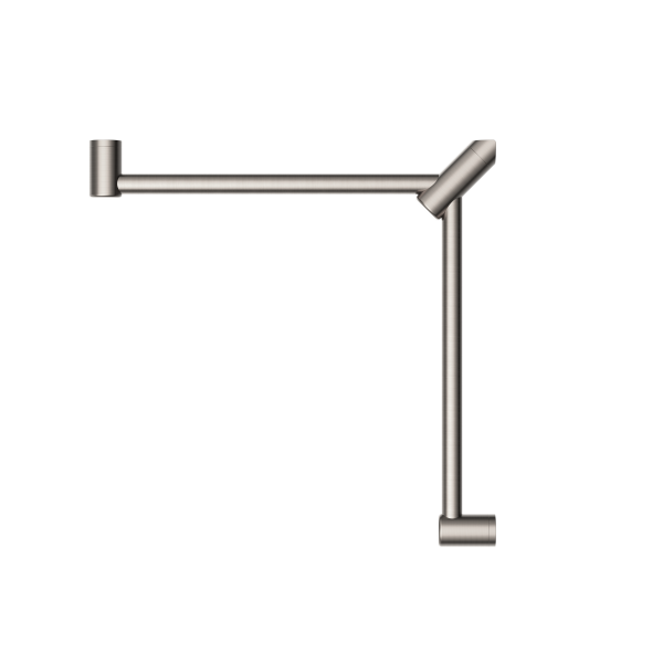 MECCA CARE 32MM WRAP AROUND CORNER GRAB RAIL 600X600MM BRUSHED NICKEL (NRCR3290wBN)