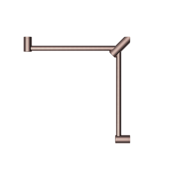 MECCA CARE 32MM WRAP AROUND CORNER GRAB RAIL 600X600MM BRUSHED BRONZE (NRCR3290wBZ)