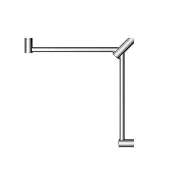 MECCA CARE 32MM WRAP AROUND CORNER GRAB RAIL 600X600MM CHROME (NRCR3290wCH)