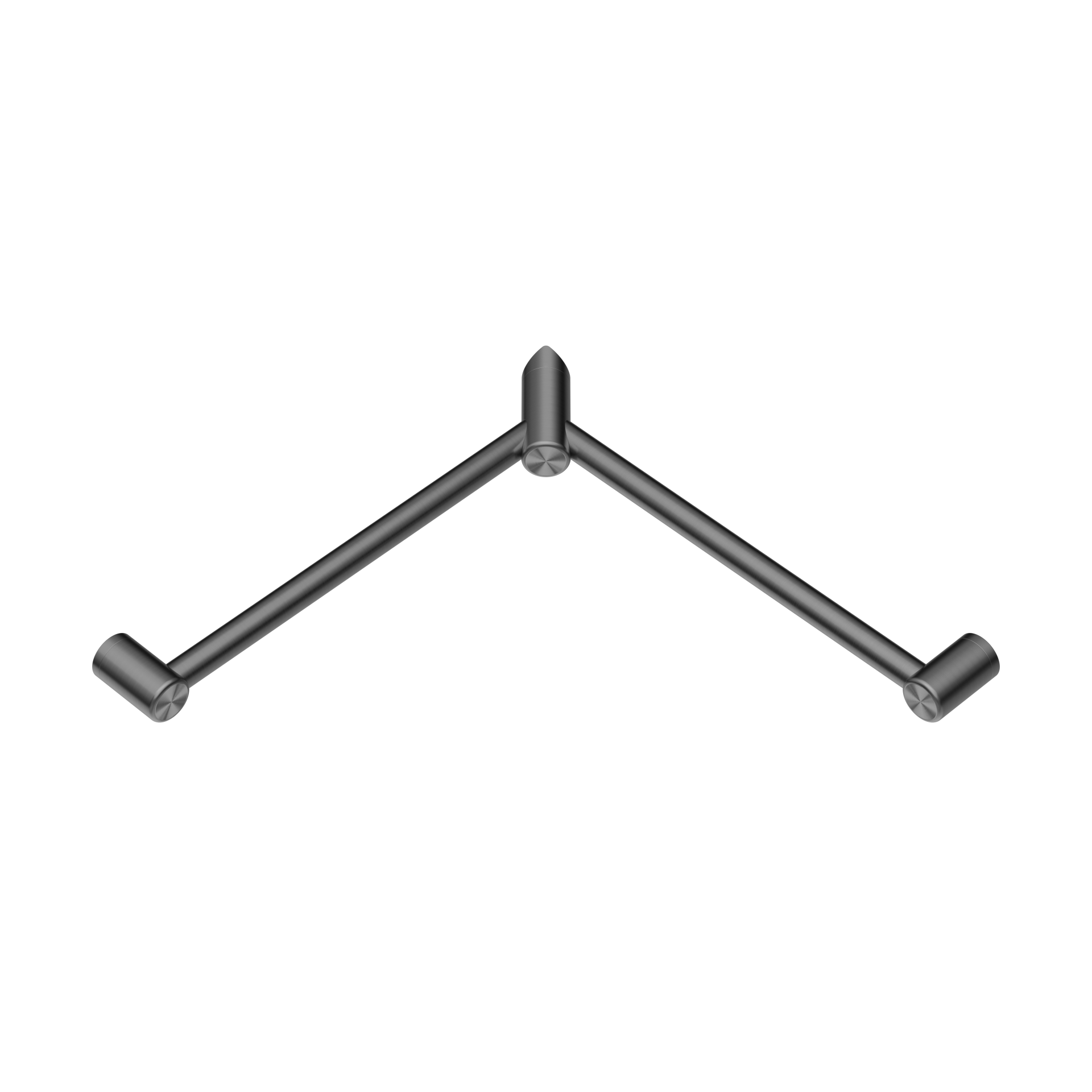MECCA CARE 32MM WRAP AROUND CORNER GRAB RAIL 600X600MM GUN METAL (NRCR3290wGM)