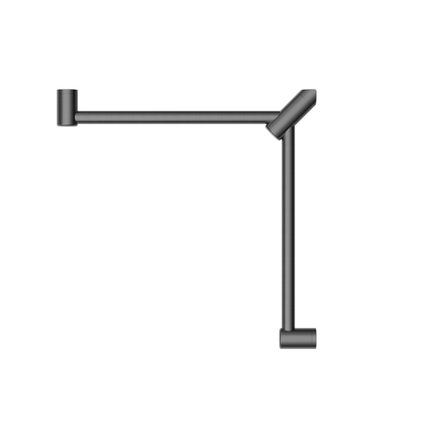 MECCA CARE 32MM WRAP AROUND CORNER GRAB RAIL 600X600MM GUN METAL (NRCR3290wGM)
