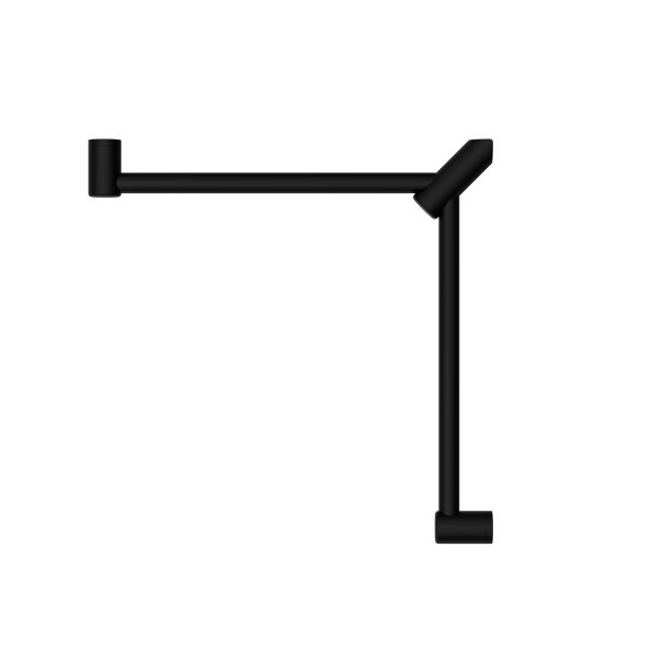 MECCA CARE 32MM WRAP AROUND CORNER GRAB RAIL 600X600MM MATTE BLACK (NRCR3290wMB)