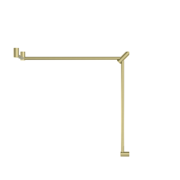 MECCA CARE 32MM DDA TOILET GRAB RAIL SET 90 DEGREE CONTINUOUS 600X1065X1025MM BRUSHED GOLD (NRCR3290cBG)