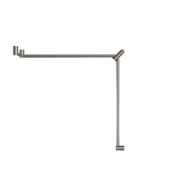 MECCA CARE 32MM DDA TOILET GRAB RAIL SET 90 DEGREE CONTINUOUS 600X1065X1025MM BRUSHED NICKEL (NRCR3290cBN)