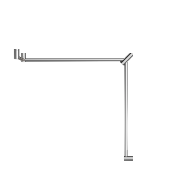 MECCA CARE 32MM DDA TOILET GRAB RAIL SET 90 DEGREE CONTINUOUS 600X1065X1025MM CHROME (NRCR3290cCH)