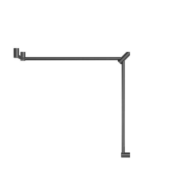 MECCA CARE 32MM DDA TOILET GRAB RAIL SET 90 DEGREE CONTINUOUS 600X1065X1025MM GUN METAL (NRCR3290cGM)