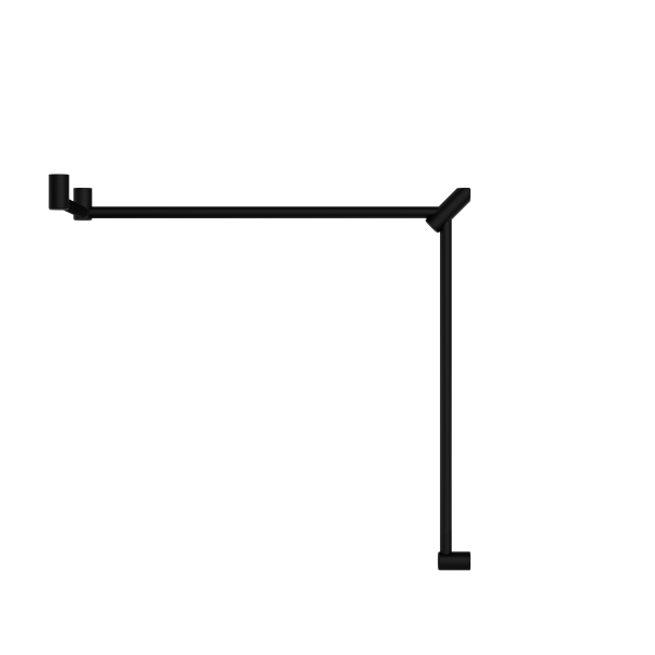 MECCA CARE 32MM DDA TOILET GRAB RAIL SET 90 DEGREE CONTINUOUS 600X1065X1025MM MATTE BLACK (NRCR3290cMB)