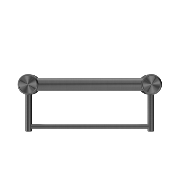 MECCA CARE 32MM GRAB RAIL WITH TOWEL HOLDER 300MM GUN METAL (NRCR3212bGM)