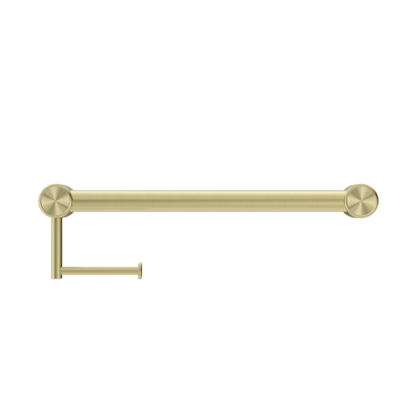 MECCA CARE 32MM GRAB RAIL WITH TOILET ROLL HOLDER 450MM BRUSHED GOLD (NRCR3218aBG)