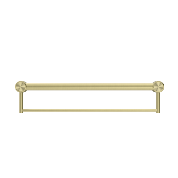 MECCA CARE 32MM GRAB RAIL WITH TOWEL HOLDER 600MM BRUSHED GOLD (NRCR3224BBG)