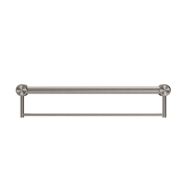 MECCA CARE 32MM GRAB RAIL WITH TOWEL HOLDER 600MM BRUSHED NICKEL (NRCR3224BBN)