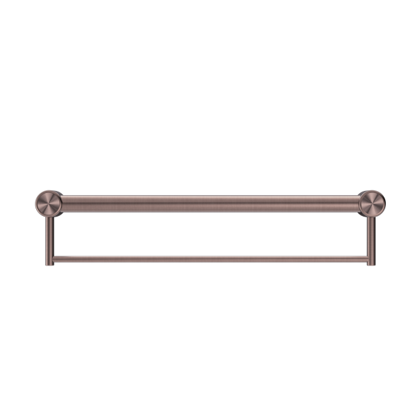 MECCA CARE 32MM GRAB RAIL WITH TOWEL HOLDER 600MM BRUSHED BRONZE (NRCR3224BBZ)