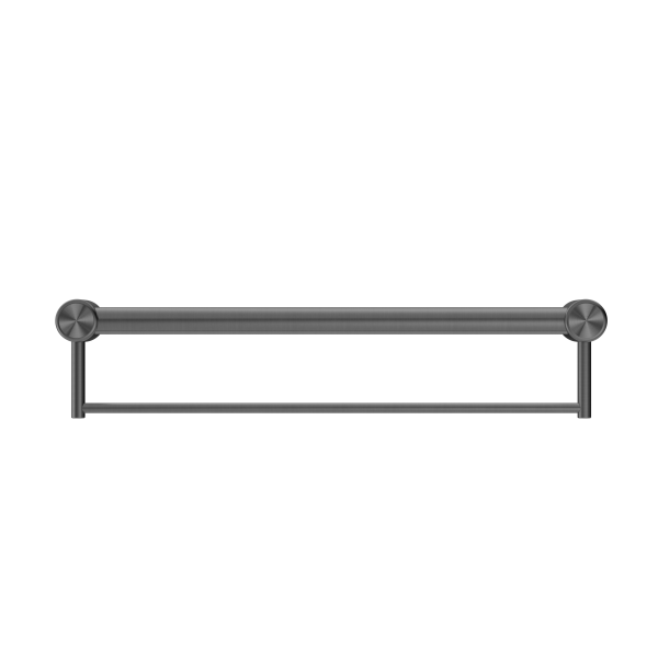 MECCA CARE 32MM GRAB RAIL WITH TOWEL HOLDER 600MM GUN METAL (NRCR3224BGM)