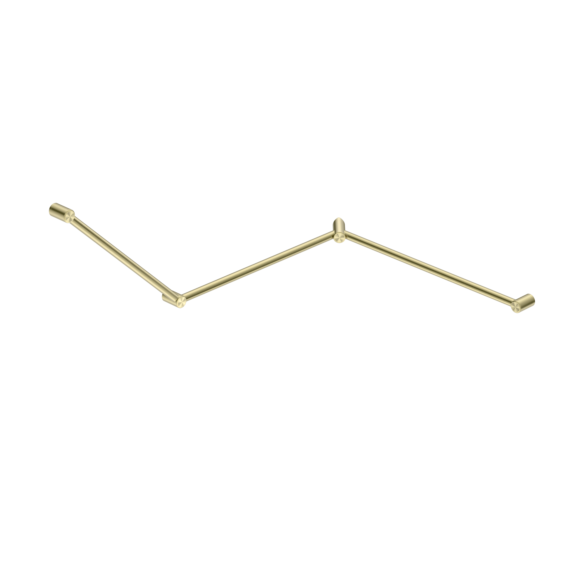 MECCA CARE 32MM DDA TOILET GRAB RAIL SET 45 DEGREE CONTINUOUS 750X965X1025MM BRUSHED GOLD (NRCR3245cBG)