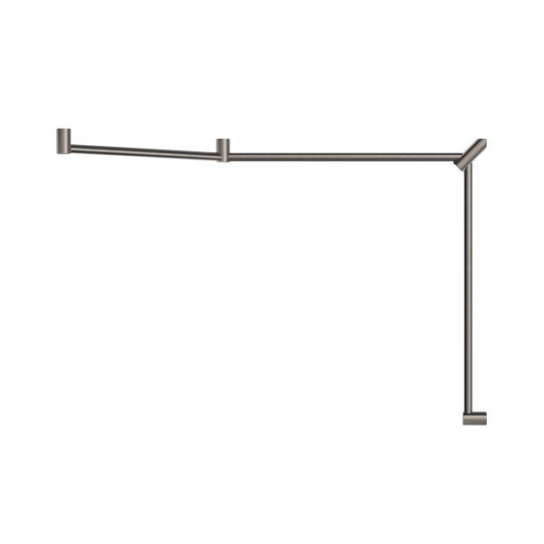 MECCA CARE 32MM DDA TOILET GRAB RAIL SET 45 DEGREE CONTINUOUS 750X965X1025MM BRUSHED NICKEL (NRCR3245cBN)