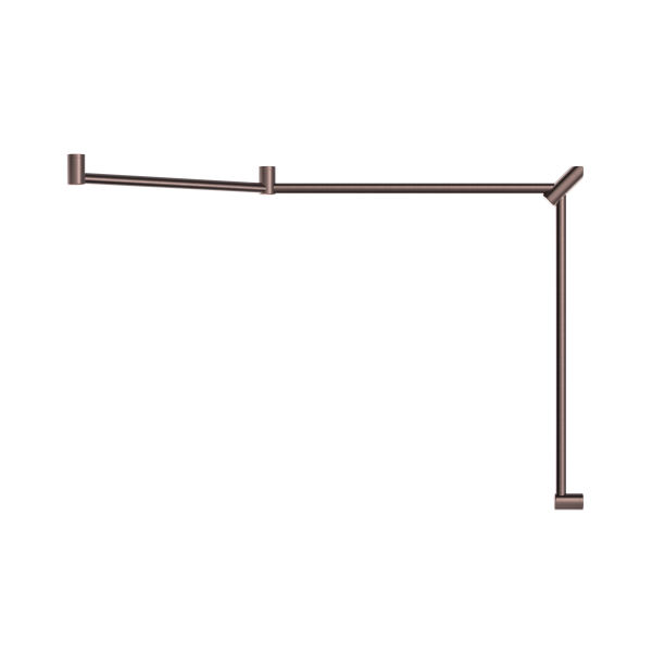 MECCA CARE 32MM DDA TOILET GRAB RAIL SET 45 DEGREE CONTINUOUS 750X965X1025MM BRUSHED BRONZE (NRCR3245cBZ)