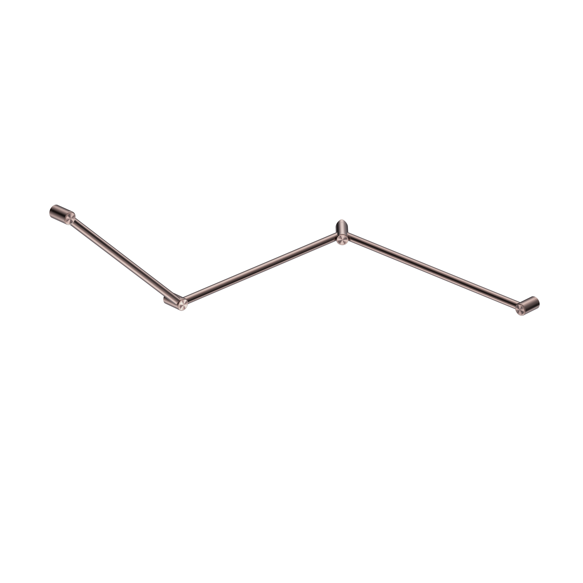 MECCA CARE 32MM DDA TOILET GRAB RAIL SET 45 DEGREE CONTINUOUS 750X965X1025MM BRUSHED BRONZE (NRCR3245cBZ)