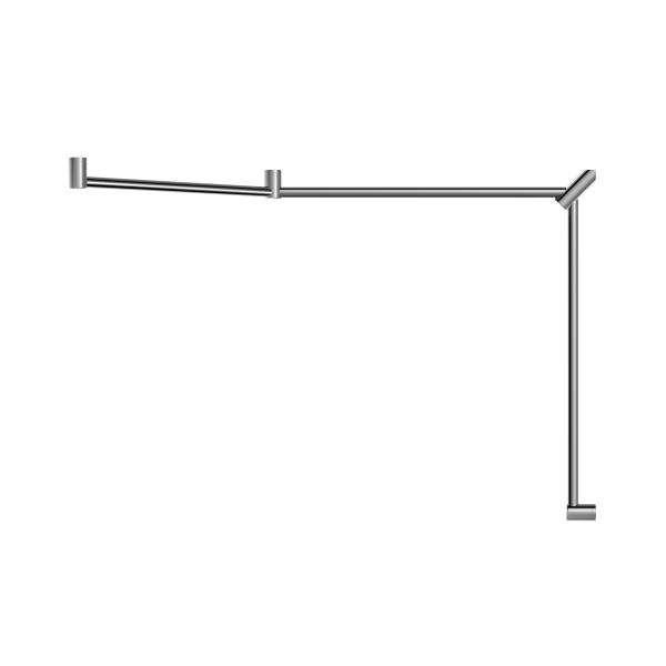 MECCA CARE 32MM DDA TOILET GRAB RAIL SET 45 DEGREE CONTINUOUS 750X965X1025MM CHROME (NRCR3245cCH)