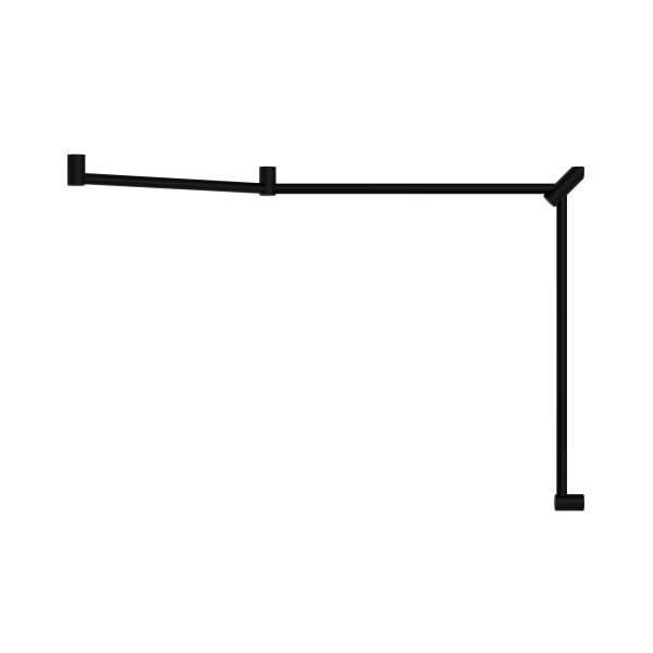 MECCA CARE 32MM DDA TOILET GRAB RAIL SET 45 DEGREE CONTINUOUS 750X965X1025MM MATTE BLACK (NRCR3245cMB)