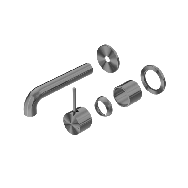 MECCA WALL BASIN/BATH MIXER SEPARATE BACK PLATE HANDLE UP 120/160/185/230/260MM TRIM KITS ONLY GUN METAL (NR221910D120/160/185/230/260TGM)
