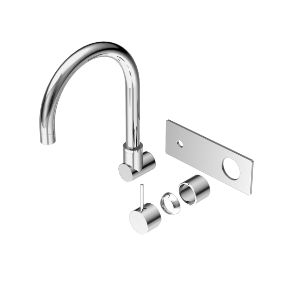 MECCA WALL BASIN/BATH MIXER SWIVEL SPOUT HANDLE UP TRIM KITS ONLY CHROME (NR221910ptCH)