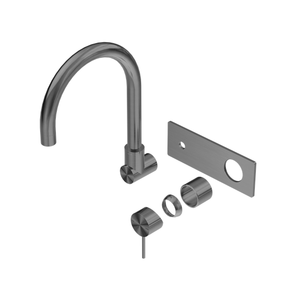 MECCA WALL BASIN/BATH MIXER SWIVEL SPOUT TRIM KITS ONLY GUN METAL (NR221910qtGM)