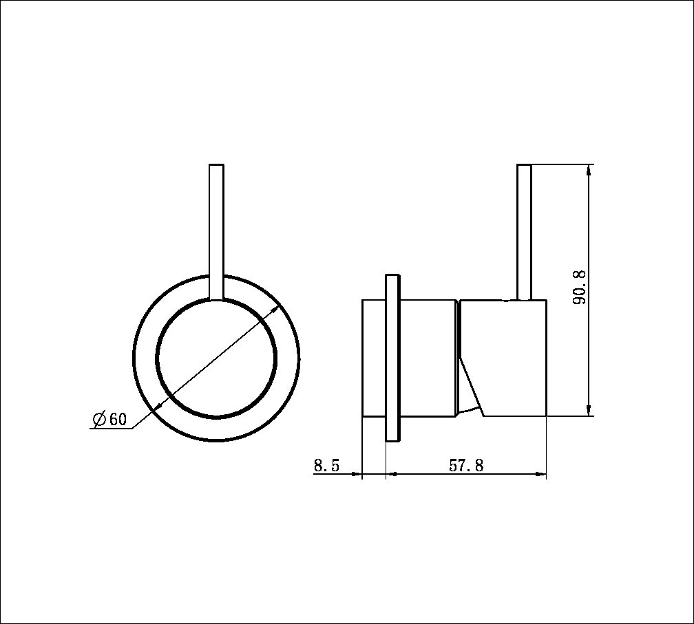 MECCA SHOWER MIXER HANDLE UP 60MM PLATE TRIM KITS ONLY MATTE WHITE (NR221911jtMW)