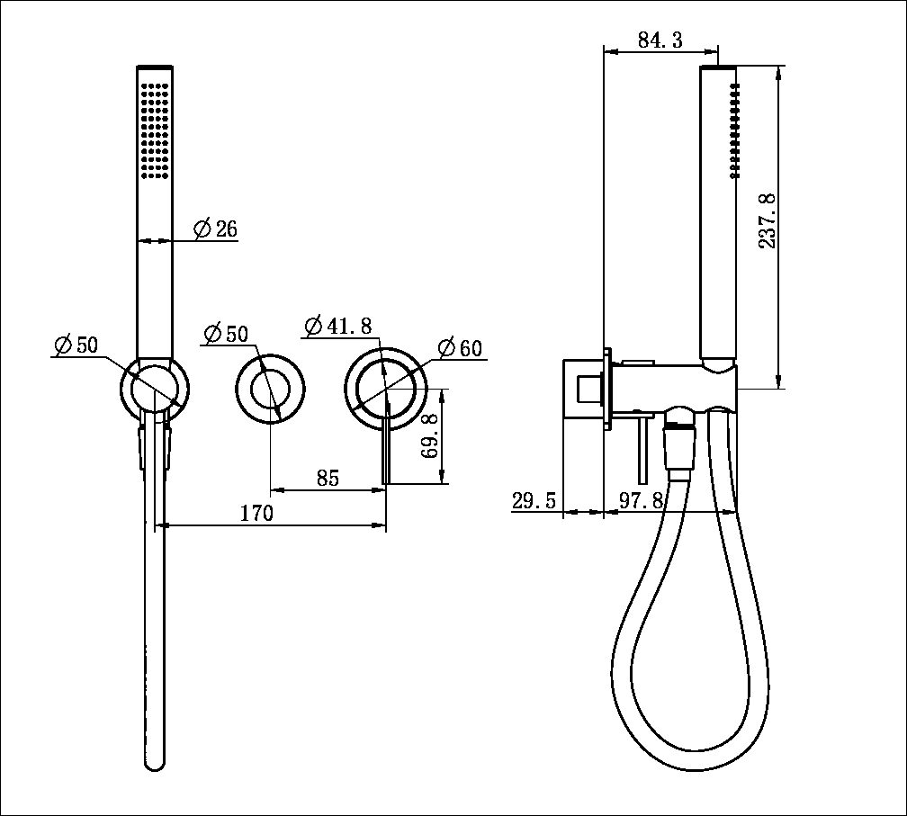MECCA SHOWER MIXER DIVERTOR SYSTERM SEPARATE BACK PLATE TRIM KITS ONLY BRUSHED BRONZE (NR221912ftBZ)