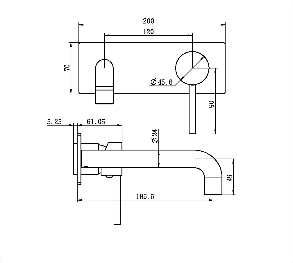 DOLCE WALL BASIN/BATH MIXER TRIM KITS ONLY CHROME (NR250810btCH)