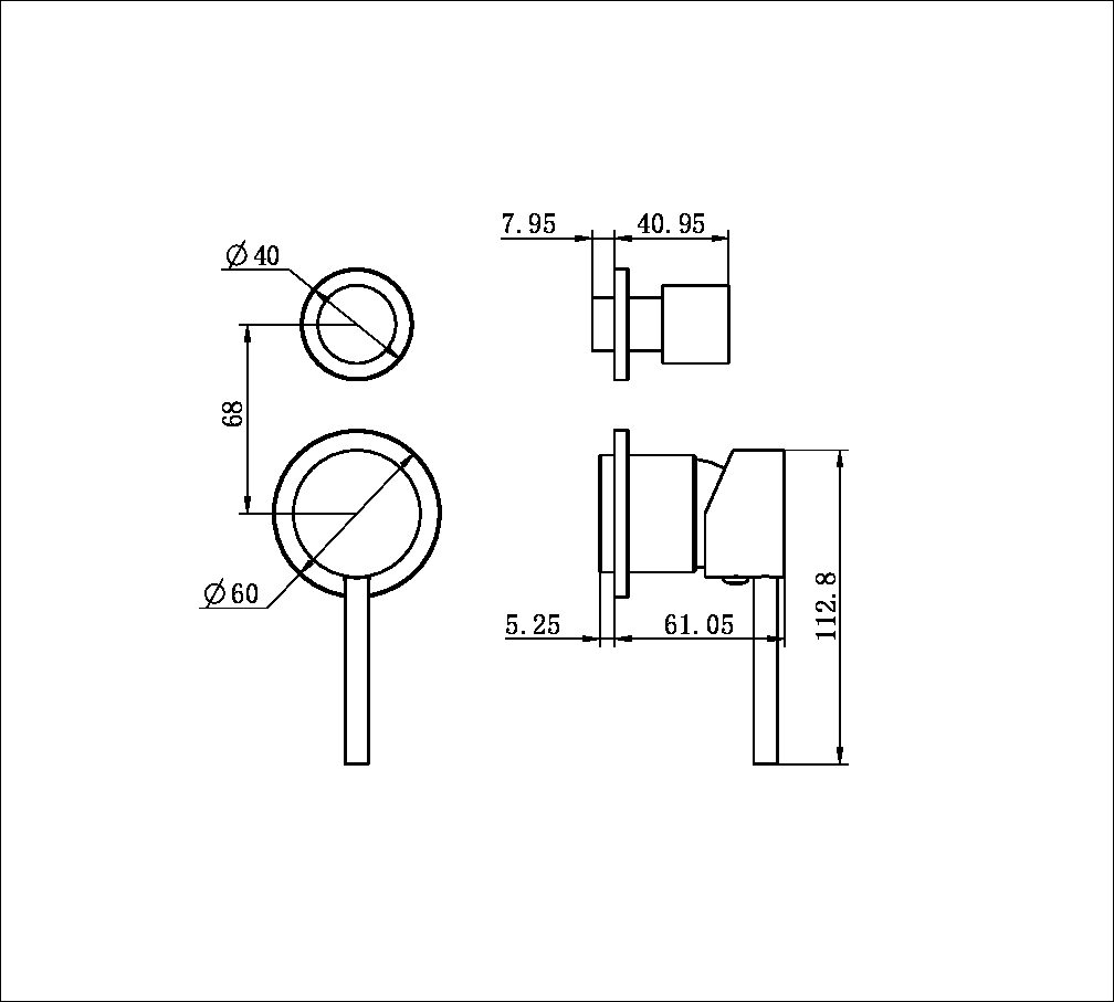 DOLCE SHOWER MIXER WITH DIVERTOR SEPARATE BACK PLATE TRIM KITS ONLY CHROME (NR250811etCH)