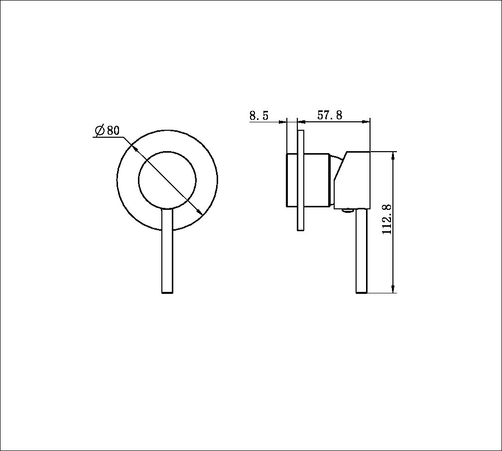 DOLCE SHOWER MIXER TRIM KITS ONLY MATTE BLACK (NR250811tMB)