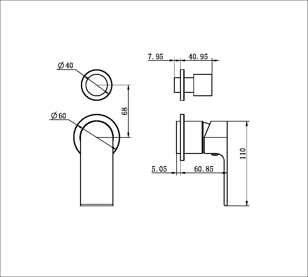 Bianca Shower Mixer With Divertor Separate Back Plate Trim Kits Only Brushed Bronze (NR321511gtBZ)