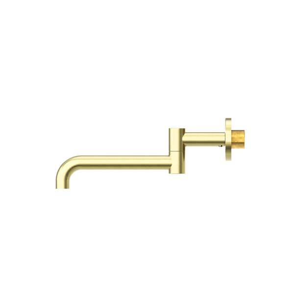 MECCA WALL MOUNTED SWIVEL BASIN/BATH SPOUT 225MM BRUSHED GOLD (NR221903gBG)