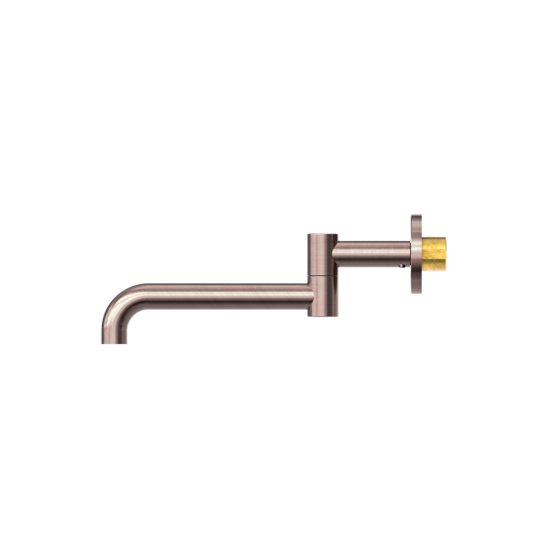 MECCA WALL MOUNTED SWIVEL BASIN/BATH SPOUT 225MM BRUSHED BRONZE (NR221903gBZ)