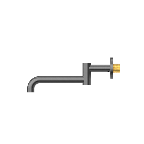 MECCA WALL MOUNTED SWIVEL BASIN/BATH SPOUT 225MM GUN METAL (NR221903gGM)
