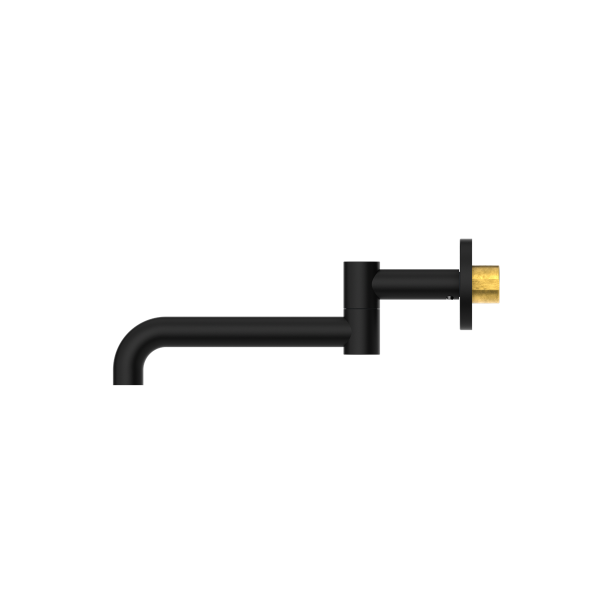 MECCA WALL MOUNTED SWIVEL BASIN/BATH SPOUT 225MM MATTE BLACK (NR221903gMB)