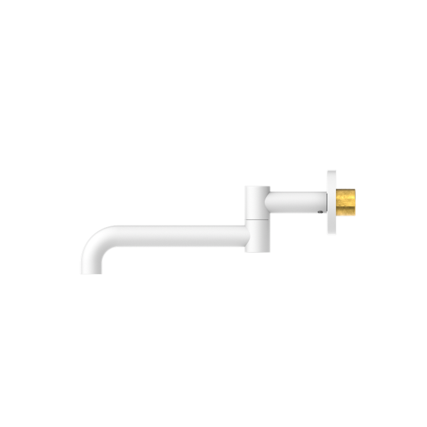 MECCA WALL MOUNTED SWIVEL BASIN/BATH SPOUT 225MM MATTE WHITE (NR221903gMW)