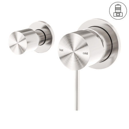 MECCA SHOWER MIXER WITH HORIZONTAL 2 WAY DIVERTOR SHOWER VALVE BRUSHED NICKEL (NR221911uBN)