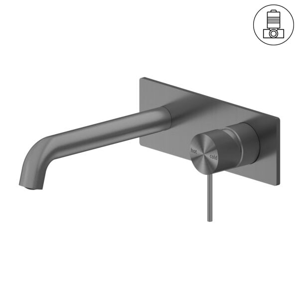 MECCA WALL BASIN/BATH MIXER 120/160/185/230/260MM SPOUT GUN METAL (NR221910a120/160/185/230/260GM)