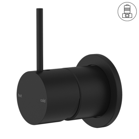 MECCA SHOWER MIXER VALVE KIT SINGLE HANDLE SHOWER VALVE BODY REPLACEMENT WITH 60MM PLATE HANDLE UP MATTE BLACK (NR221911jMB)