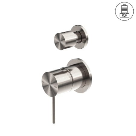 MECCA SHOWER MIXER WITH DIVERTOR SEPARATE BACK PLATE SHOWER VALVE BRUSHED NICKEL (NR221911sBN)