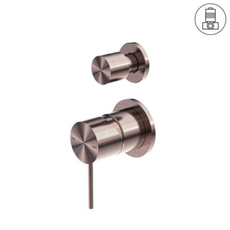 MECCA SHOWER MIXER WITH DIVERTOR SEPARATE BACK PLATE SHOWER VALVE BRUSHED BRONZE (NR221911sBZ)