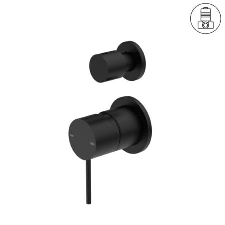 MECCA SHOWER MIXER WITH DIVERTOR SEPARATE BACK PLATE SHOWER VALVE MATTE BLACK (NR221911sMB)