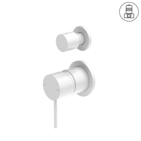 MECCA SHOWER MIXER WITH DIVERTOR SEPARATE BACK PLATE SHOWER VALVE MATTE WHITE (NR221911sMW)